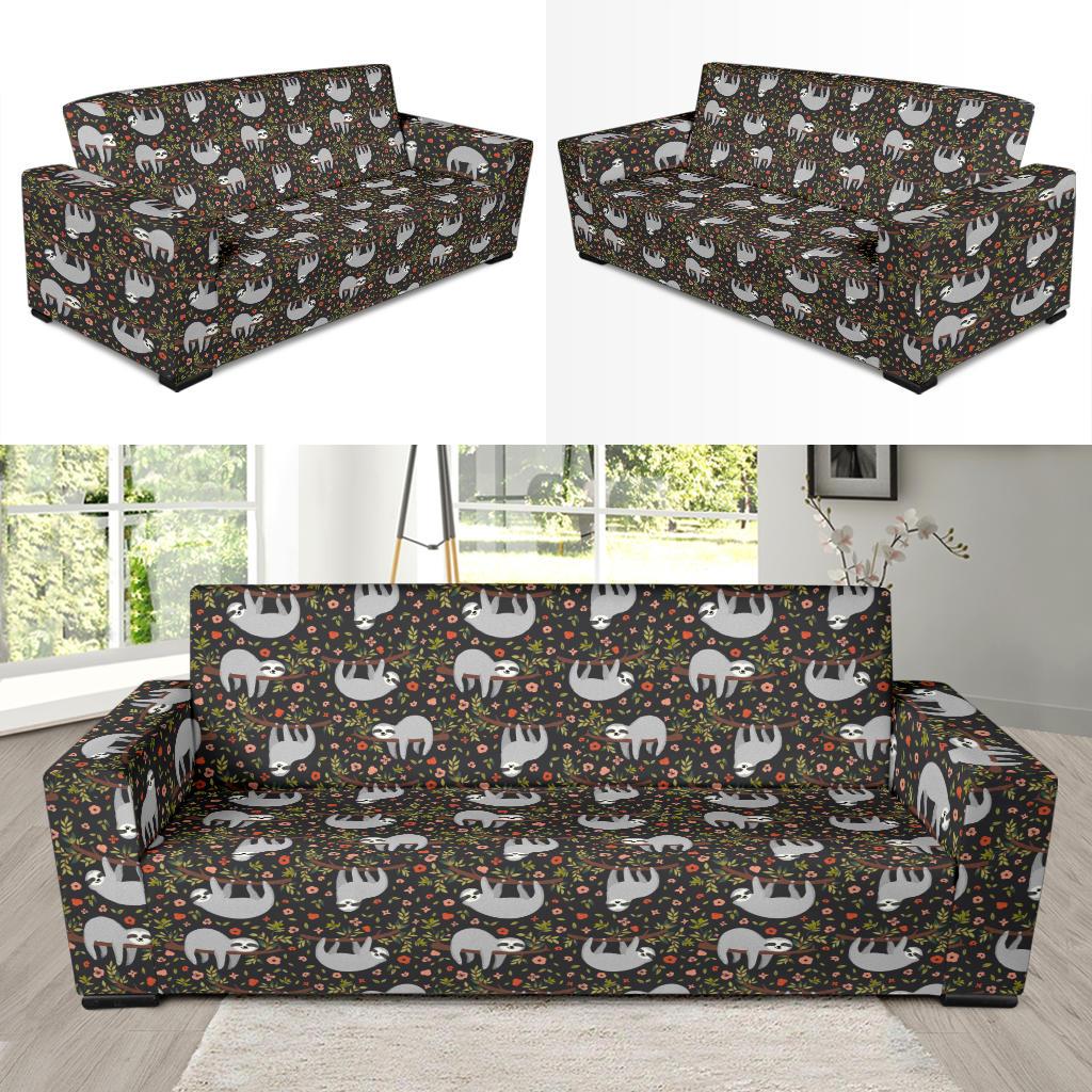 Sloth Cute Design Themed Print Sofa Slipcover-JTAMIGO.COM