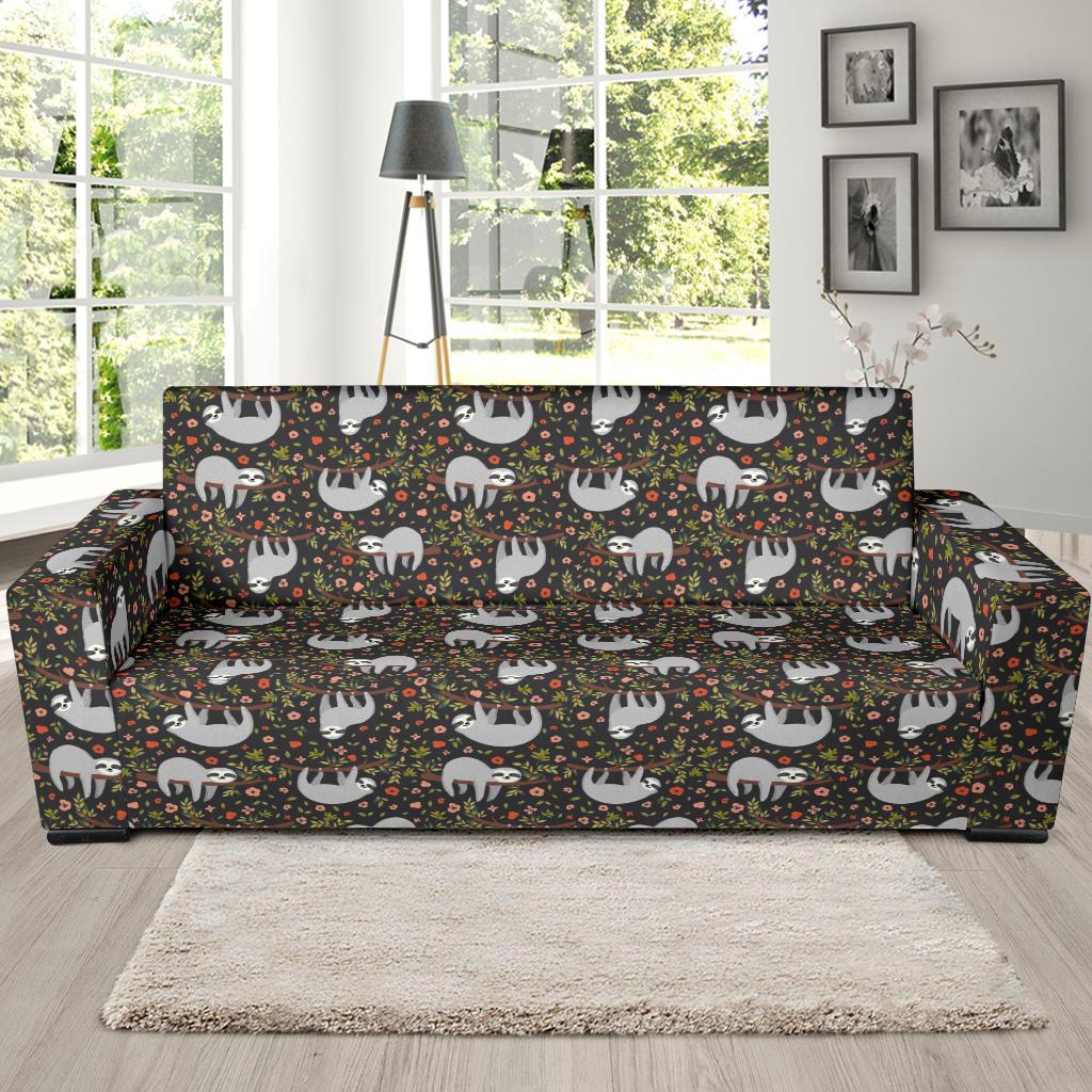 Sloth Cute Design Themed Print Sofa Slipcover-JTAMIGO.COM
