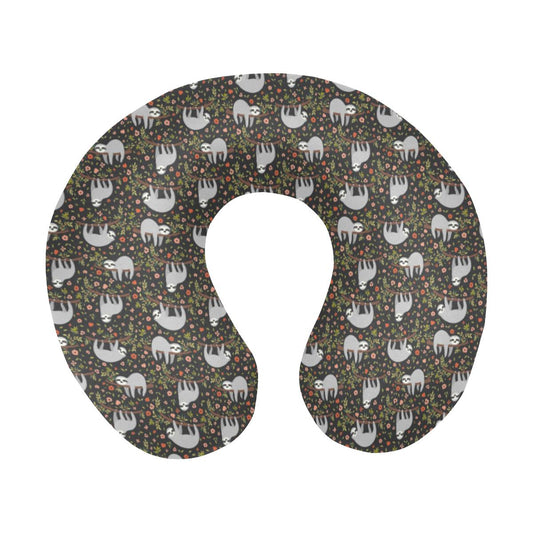 Sloth Cute Design Themed Print U-Shaped Travel Neck Pillow-JTAMIGO.COM