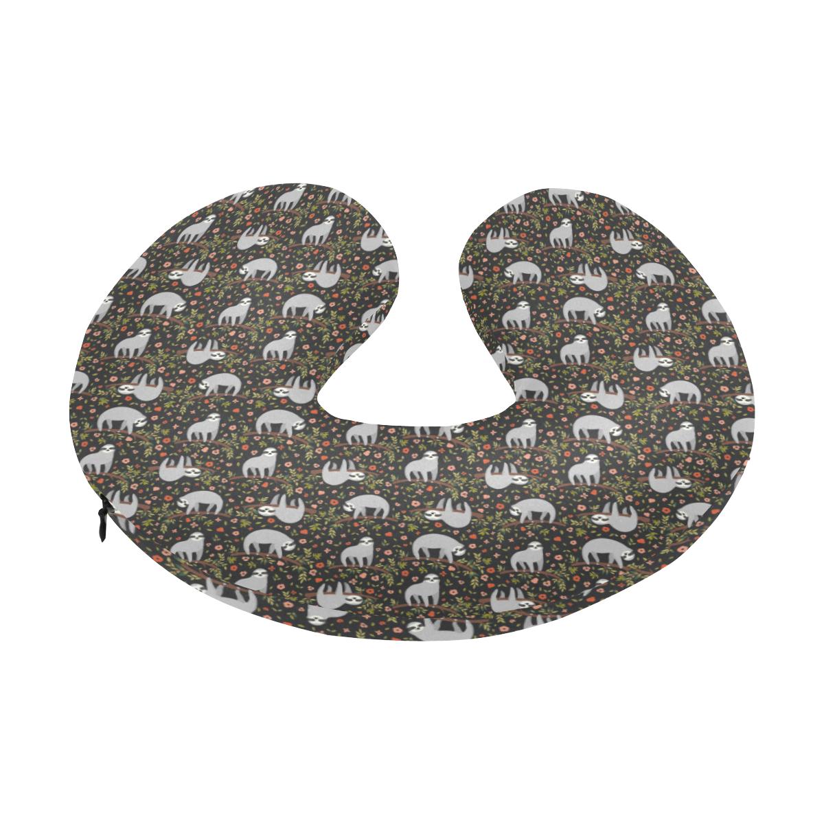 Sloth Cute Design Themed Print U-Shaped Travel Neck Pillow-JTAMIGO.COM