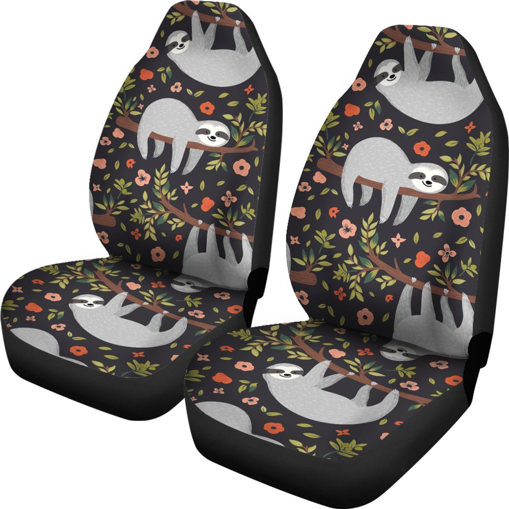 Sloth Cute Design Themed Print Universal Fit Car Seat Covers