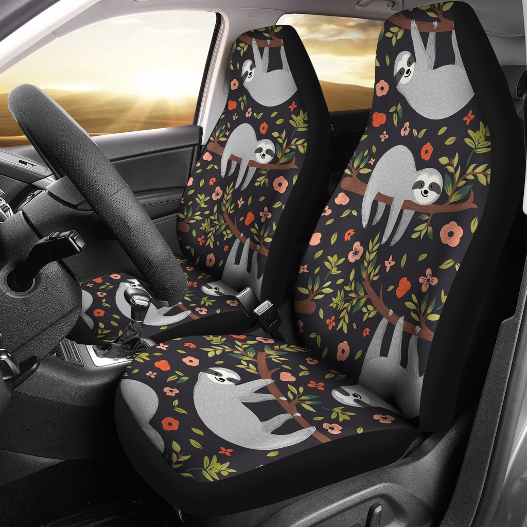 Sloth Cute Design Themed Print Universal Fit Car Seat Covers