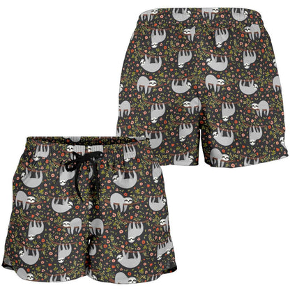 Sloth Cute Design Themed Print Women Shorts-JTAMIGO.COM