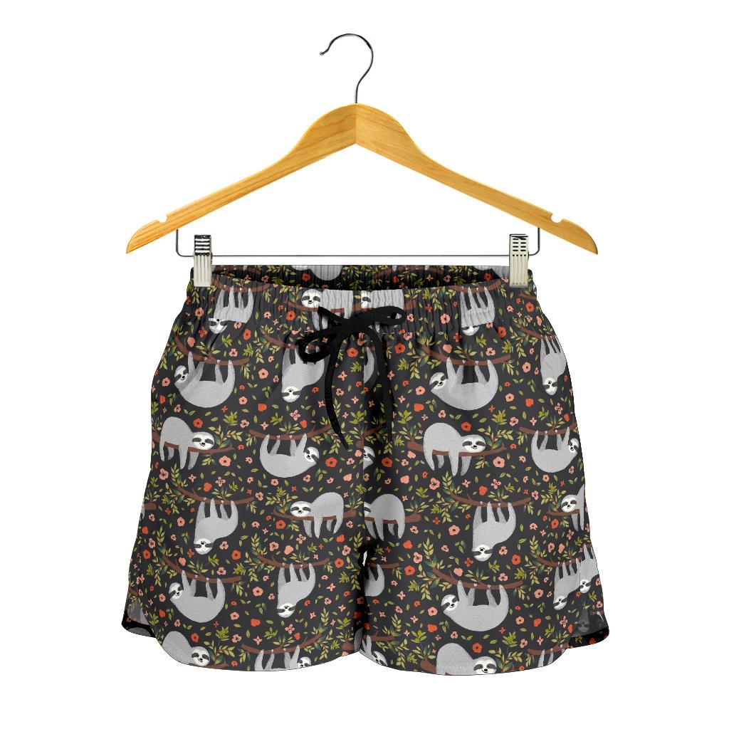 Sloth Cute Design Themed Print Women Shorts-JTAMIGO.COM