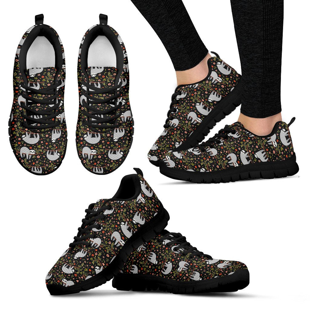 Sloth Cute Design Themed Print Women Sneakers Shoes
