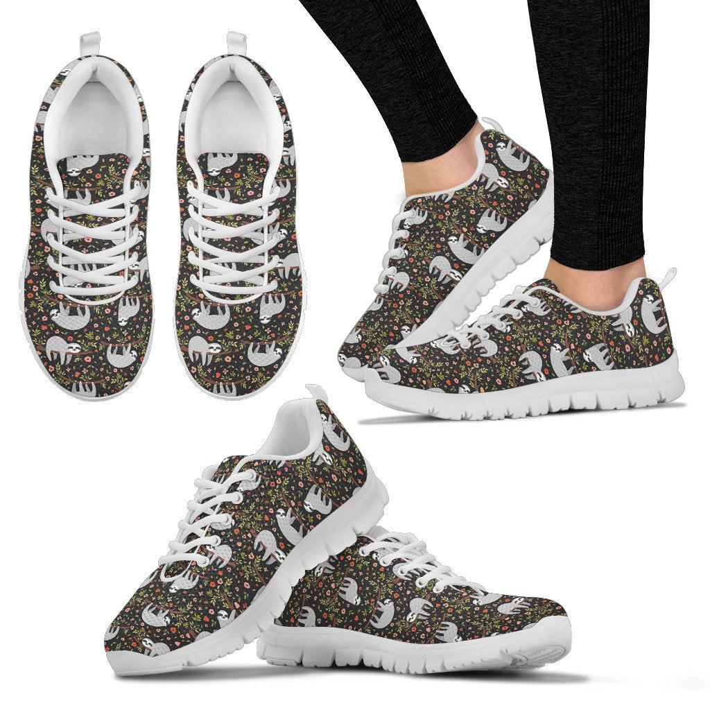 Sloth Cute Design Themed Print Women Sneakers Shoes
