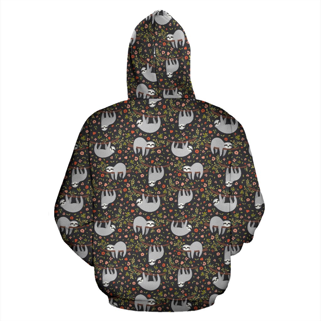 Sloth Cute Design Themed Print Zip Up Hoodie