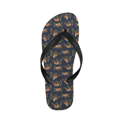 Sloth flower Design Themed Print Flip Flops-JTAMIGO.COM