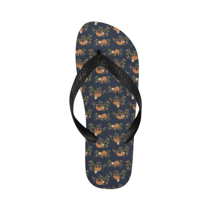 Sloth flower Design Themed Print Flip Flops-JTAMIGO.COM