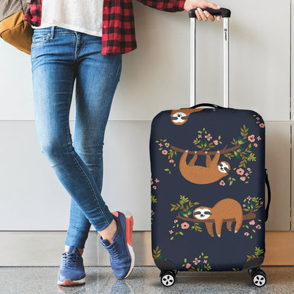 Sloth flower Design Themed Print Luggage Cover Protector