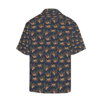 Sloth flower Design Themed Print Men Aloha Hawaiian Shirt