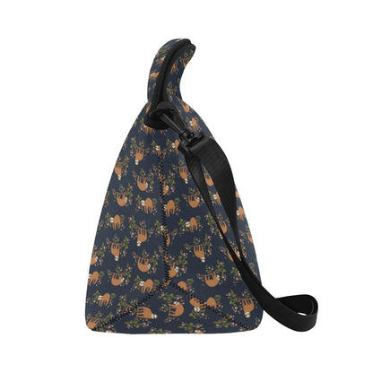 Sloth flower Design Themed Print Neoprene Lunch Bag (Model 1669)(Large)-JTAMIGO.COM