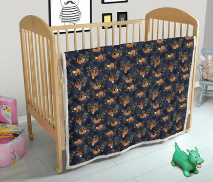 Sloth flower Design Themed Print Premium Quilt-JTAMIGO.COM
