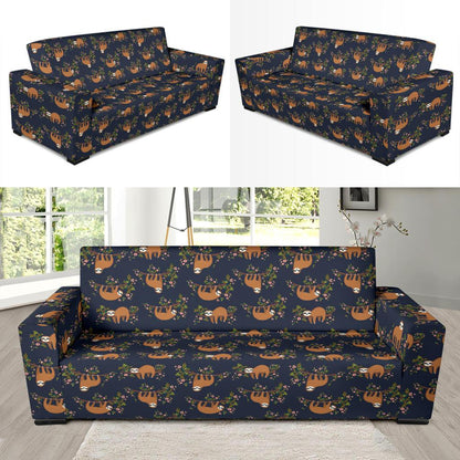 Sloth flower Design Themed Print Sofa Slipcover-JTAMIGO.COM