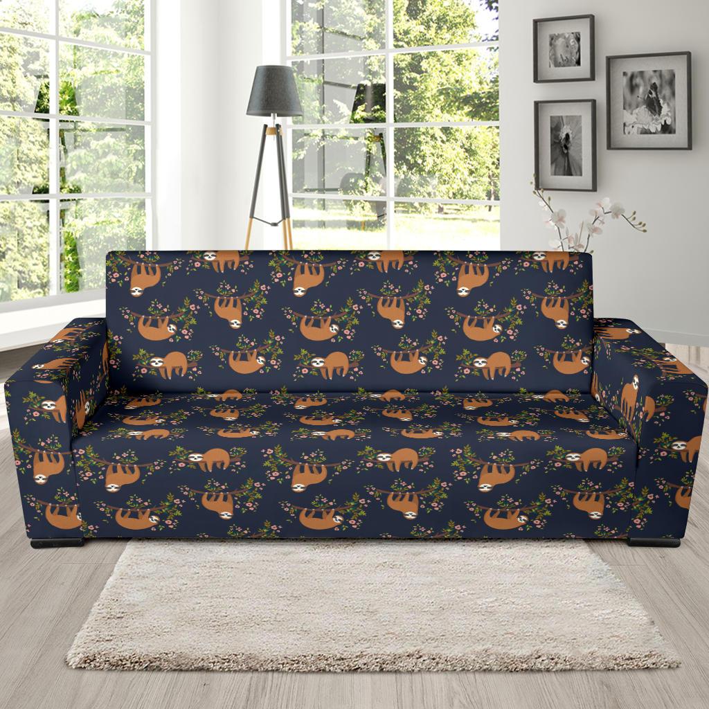 Sloth flower Design Themed Print Sofa Slipcover-JTAMIGO.COM