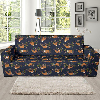 Sloth flower Design Themed Print Sofa Slipcover-JTAMIGO.COM