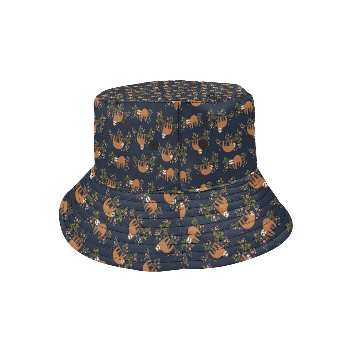 Sloth flower Design Themed Print Unisex Bucket Hat