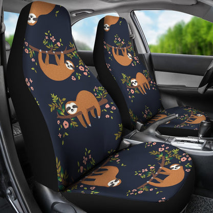 Sloth flower Design Themed Print Universal Fit Car Seat Covers