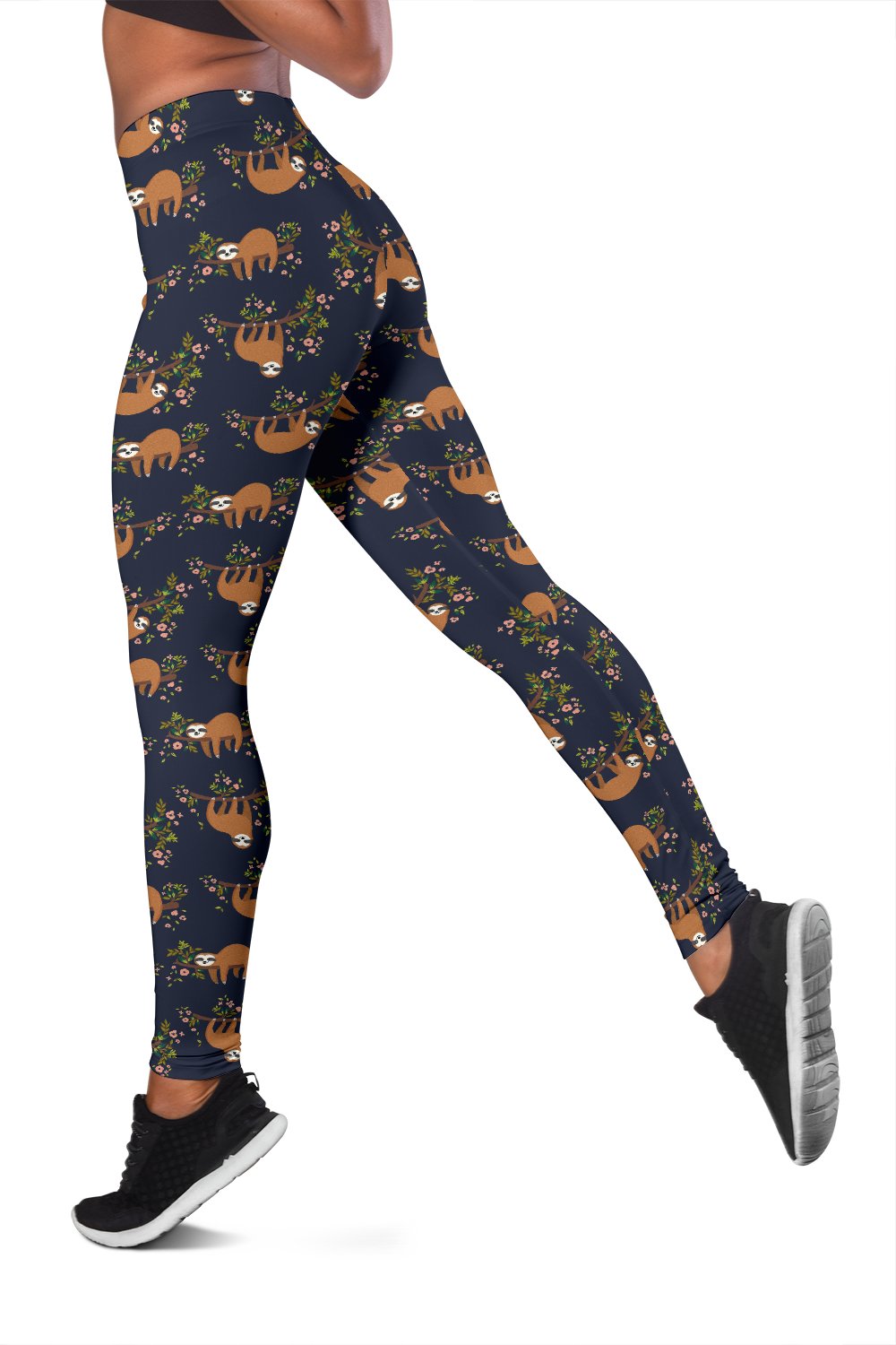 Sloth flower Design Themed Print Women Leggings