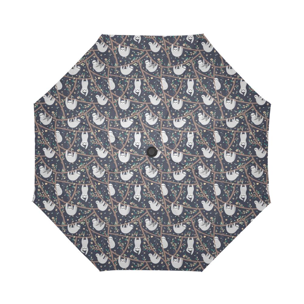 Sloth Happy Design Themed Print Automatic Foldable Umbrella