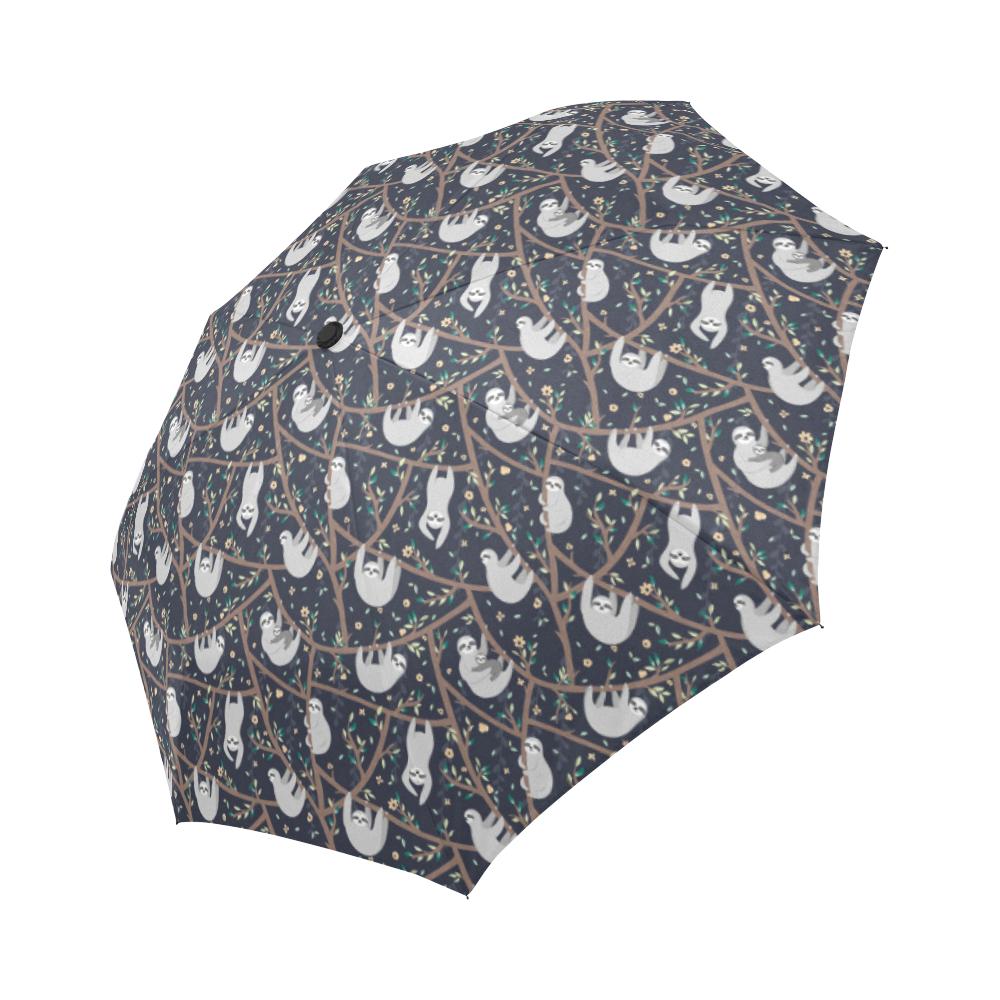 Sloth Happy Design Themed Print Automatic Foldable Umbrella