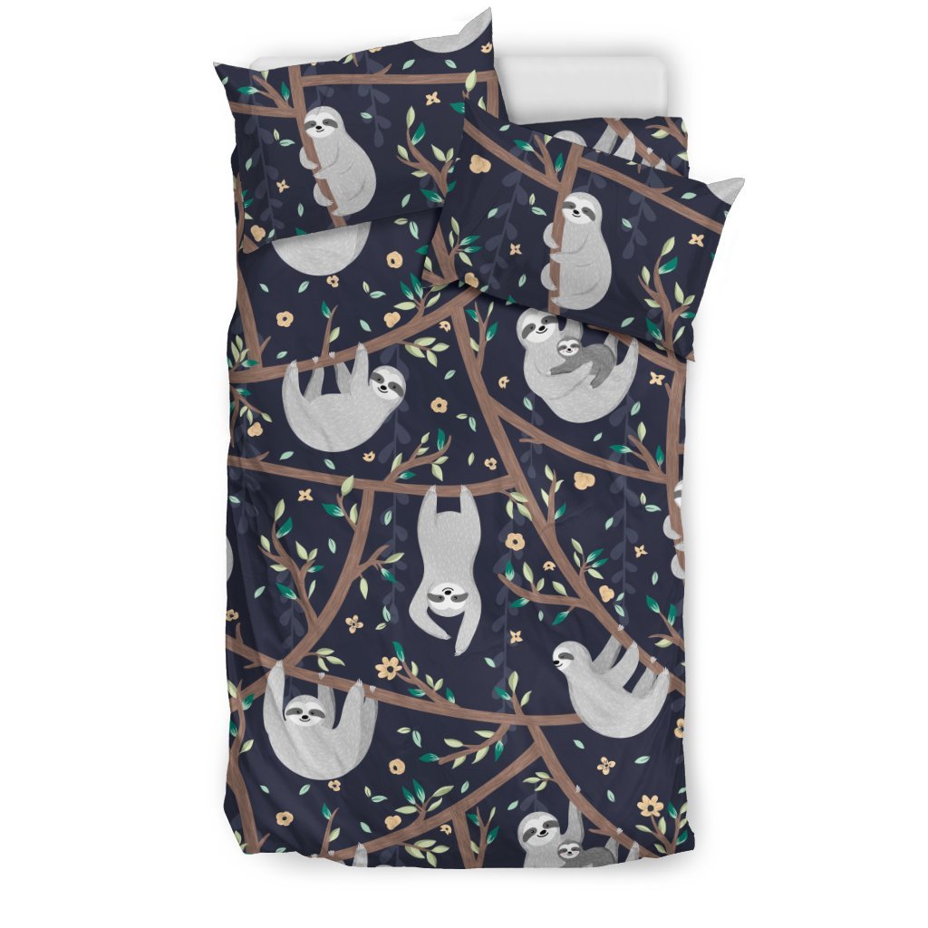 Sloth Happy Design Themed Print Duvet Cover Bedding Set