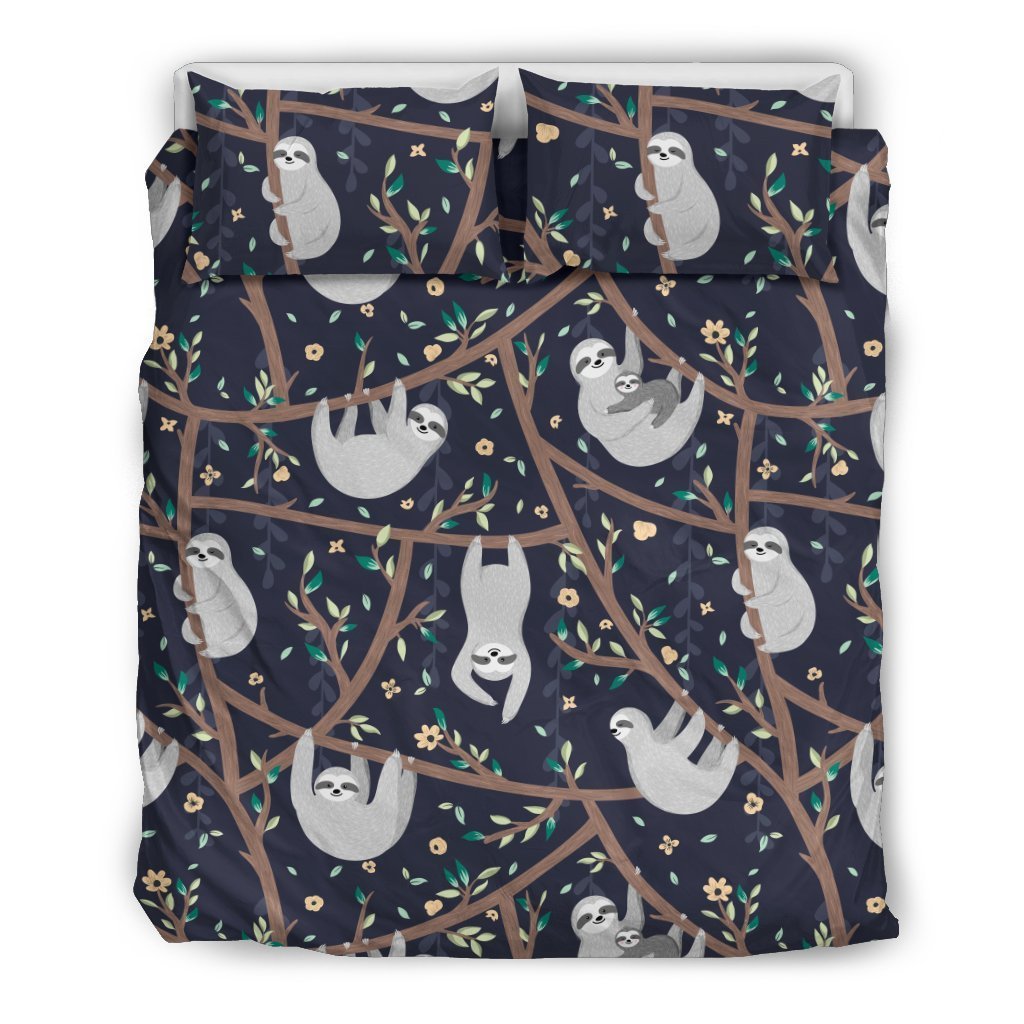 Sloth Happy Design Themed Print Duvet Cover Bedding Set