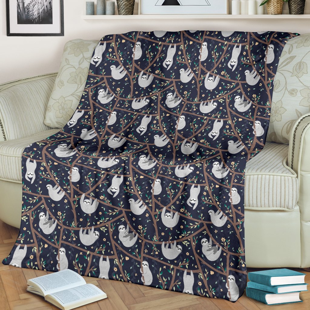 Sloth Happy Design Themed Print Fleece Blanket