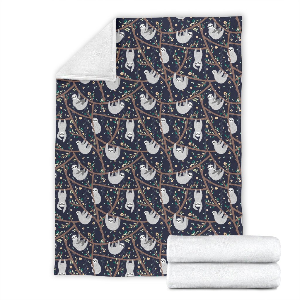 Sloth Happy Design Themed Print Fleece Blanket