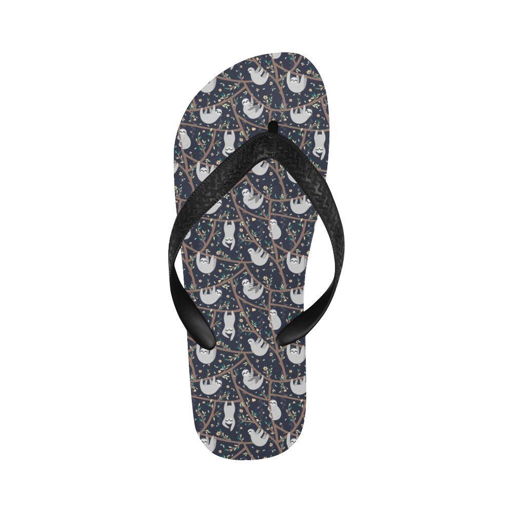 Sloth Happy Design Themed Print Flip Flops-JTAMIGO.COM