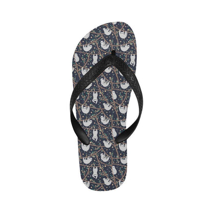 Sloth Happy Design Themed Print Flip Flops-JTAMIGO.COM