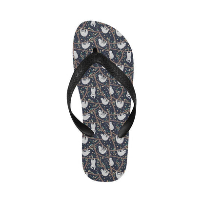 Sloth Happy Design Themed Print Flip Flops-JTAMIGO.COM