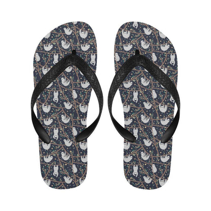 Sloth Happy Design Themed Print Flip Flops-JTAMIGO.COM