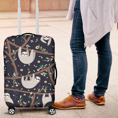 Sloth Happy Design Themed Print Luggage Cover Protector