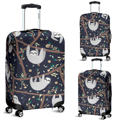 Sloth Happy Design Themed Print Luggage Cover Protector