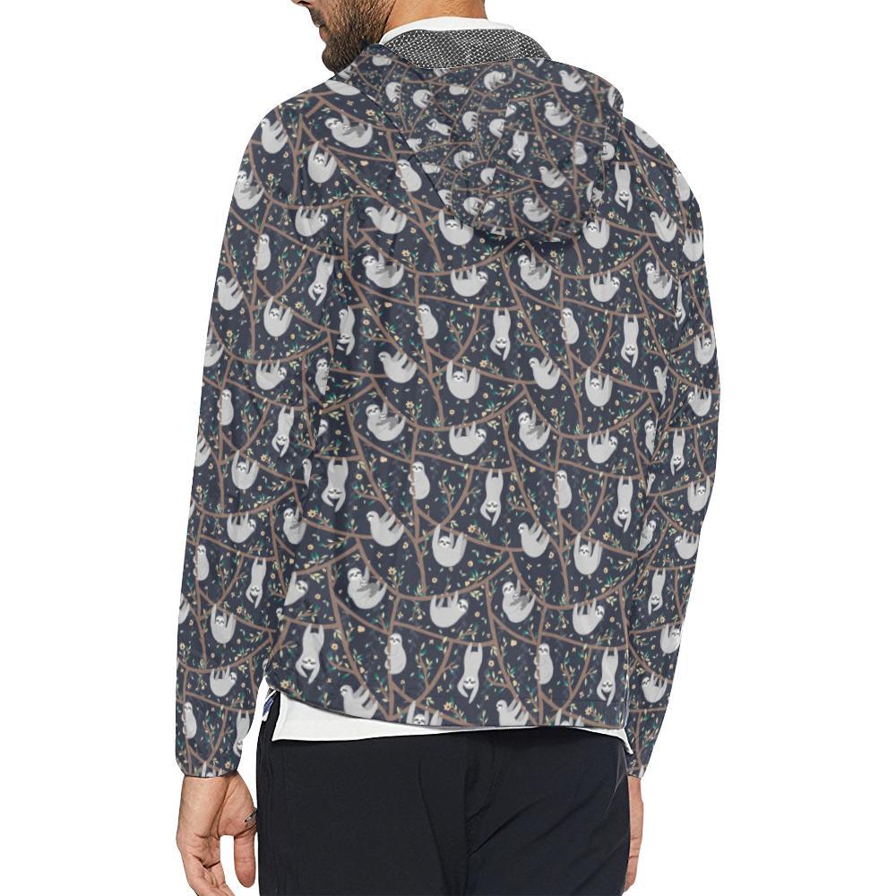 Sloth Happy Design Themed Print Men Windbreaker Jacket-JTAMIGO.COM
