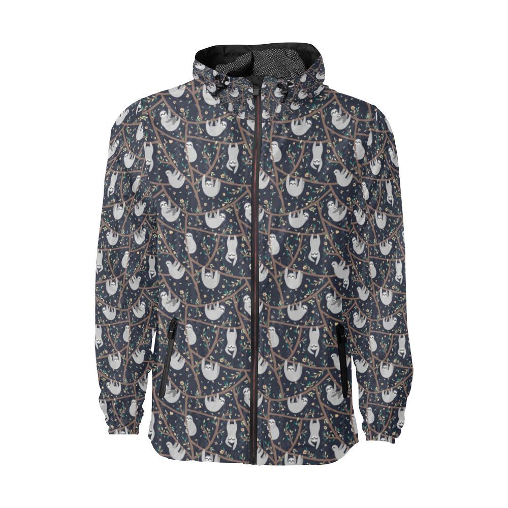 Sloth Happy Design Themed Print Men Windbreaker Jacket-JTAMIGO.COM