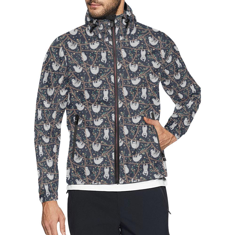 Sloth Happy Design Themed Print Men Windbreaker Jacket-JTAMIGO.COM