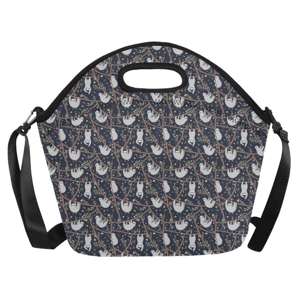 Sloth Happy Design Themed Print Neoprene Lunch Bag (Model 1669)(Large)-JTAMIGO.COM