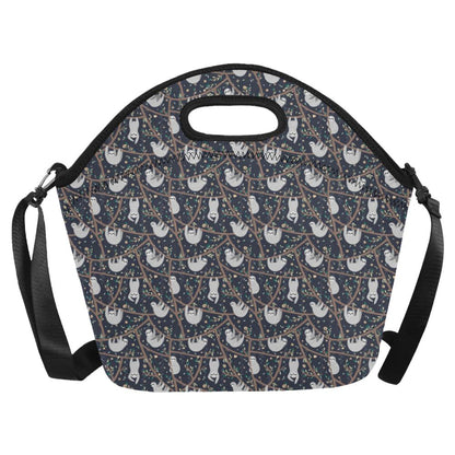 Sloth Happy Design Themed Print Neoprene Lunch Bag (Model 1669)(Large)-JTAMIGO.COM