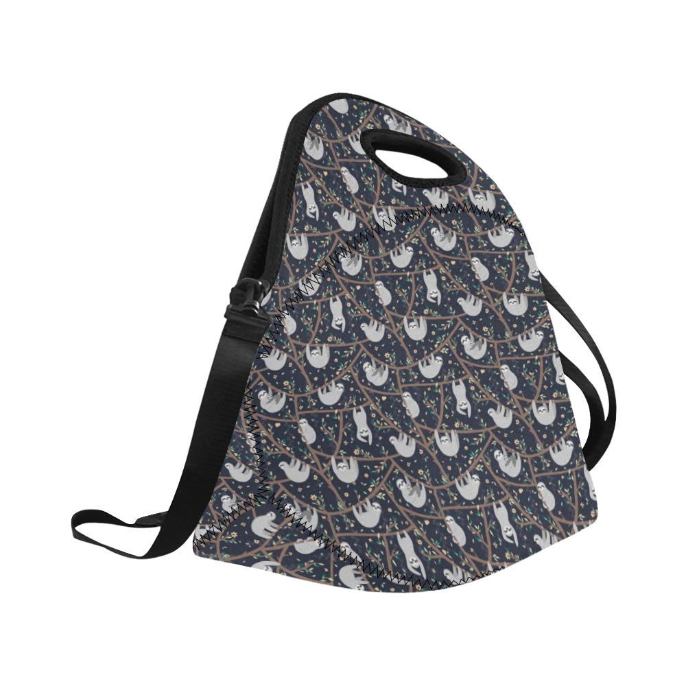 Sloth Happy Design Themed Print Neoprene Lunch Bag (Model 1669)(Large)-JTAMIGO.COM