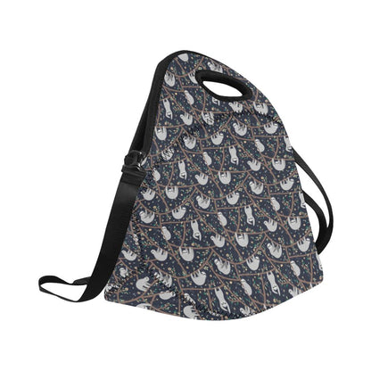 Sloth Happy Design Themed Print Neoprene Lunch Bag (Model 1669)(Large)-JTAMIGO.COM