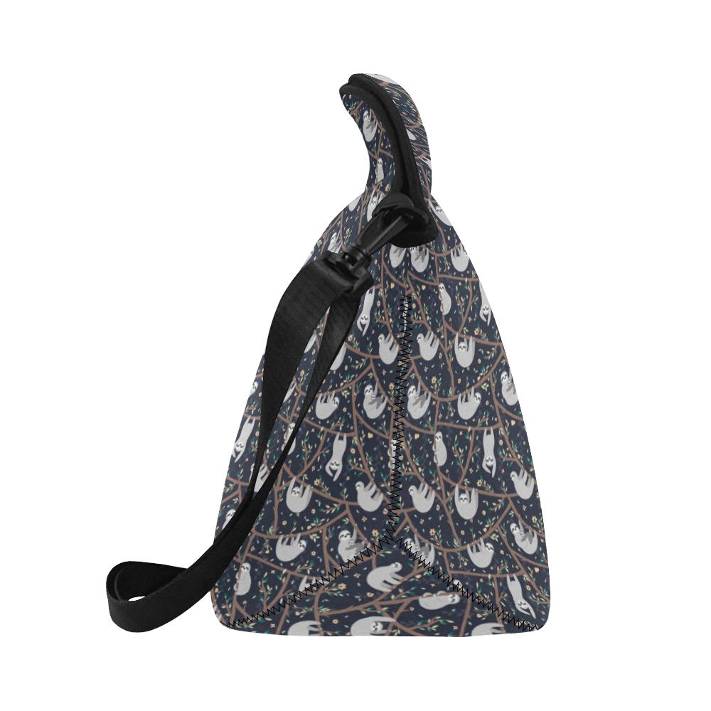 Sloth Happy Design Themed Print Neoprene Lunch Bag (Model 1669)(Large)-JTAMIGO.COM