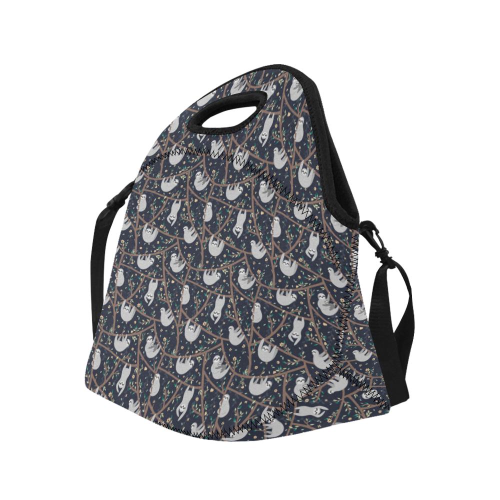 Sloth Happy Design Themed Print Neoprene Lunch Bag (Model 1669)(Large)-JTAMIGO.COM