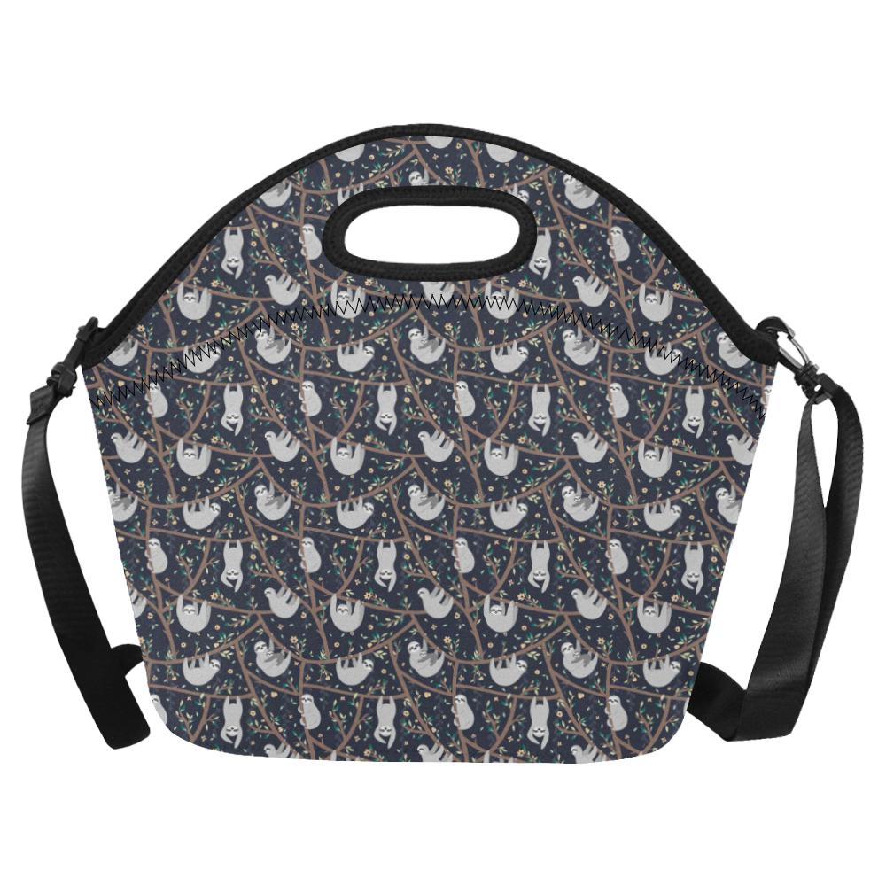 Sloth Happy Design Themed Print Neoprene Lunch Bag (Model 1669)(Large)-JTAMIGO.COM