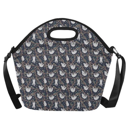 Sloth Happy Design Themed Print Neoprene Lunch Bag (Model 1669)(Large)-JTAMIGO.COM