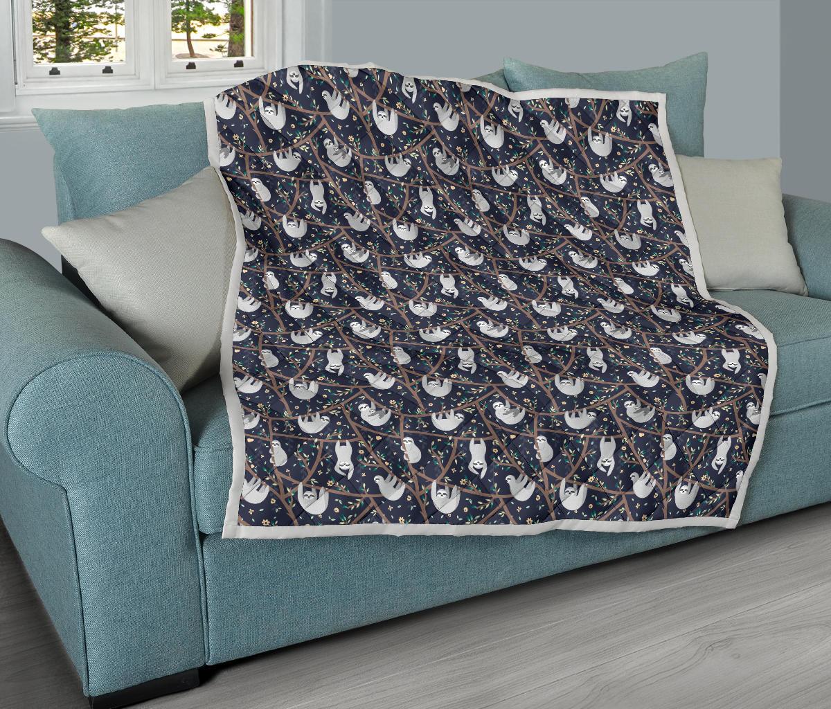 Sloth Happy Design Themed Print Premium Quilt-JTAMIGO.COM