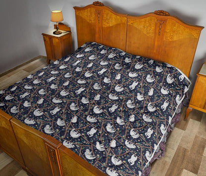 Sloth Happy Design Themed Print Premium Quilt-JTAMIGO.COM