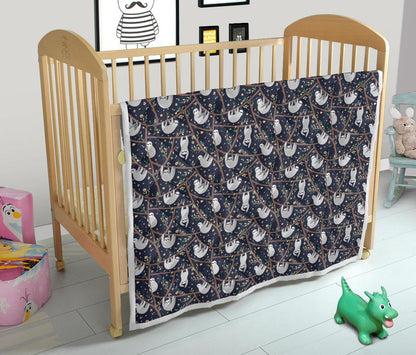 Sloth Happy Design Themed Print Premium Quilt-JTAMIGO.COM