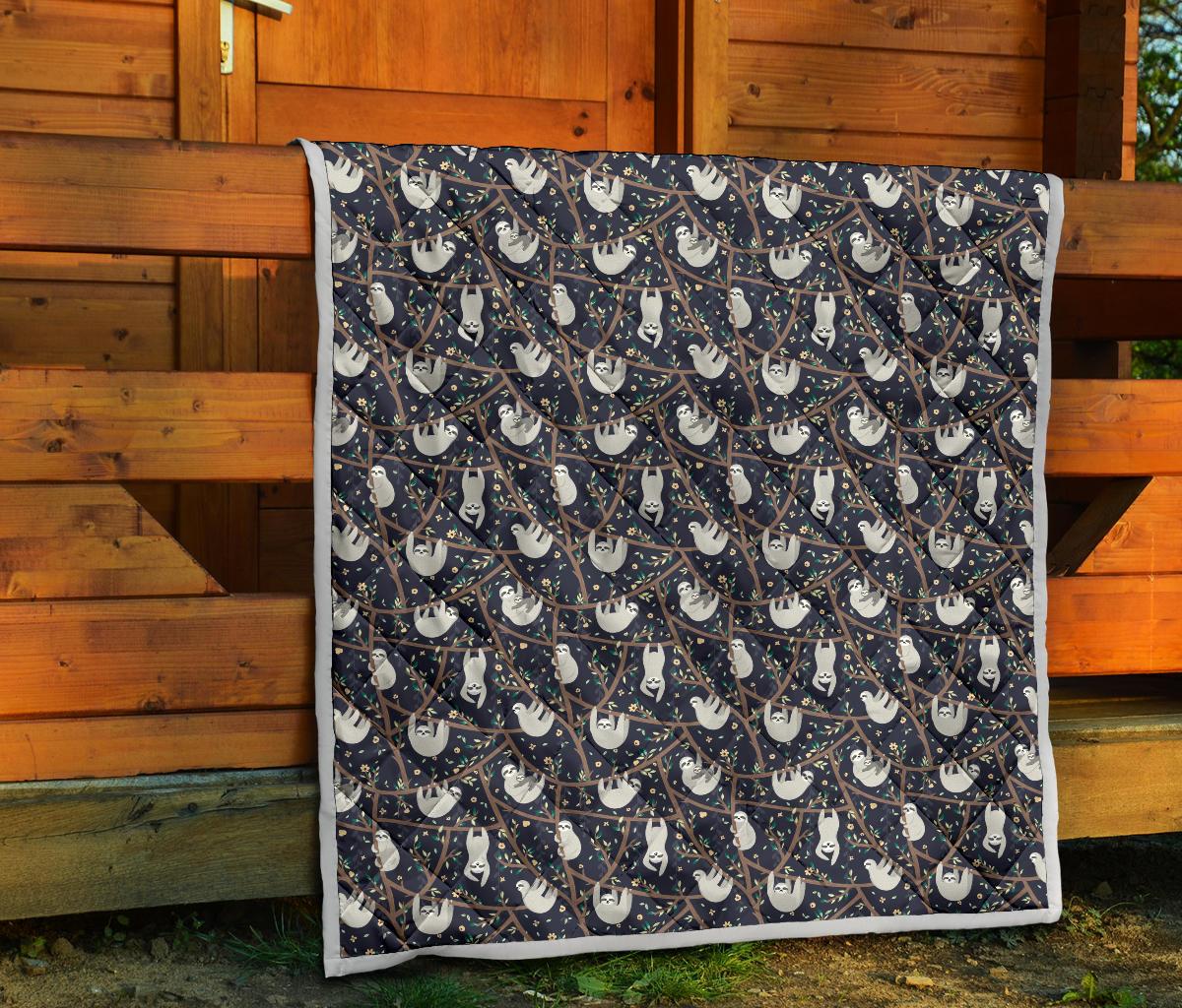 Sloth Happy Design Themed Print Premium Quilt-JTAMIGO.COM